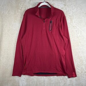 Ten Thousand Mens Red 1/4 Zip Pullover Base Layer Thermal Waffle Long Sleeve XL